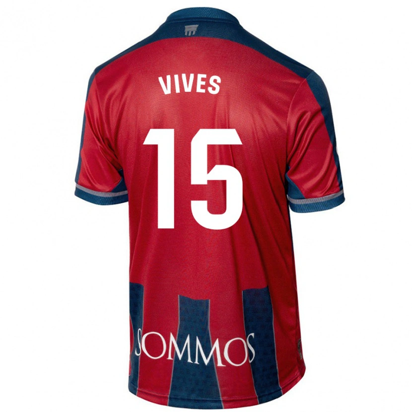 Danxen Niño Camiseta Helena Vives #15 Rojo Azul 1ª Equipación 2024/25 La Camisa México