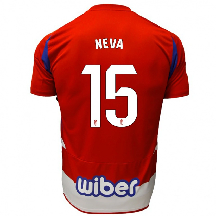 Danxen Niño Camiseta Carlos Neva #15 Rojo Blanco Azul 1ª Equipación 2024/25 La Camisa México