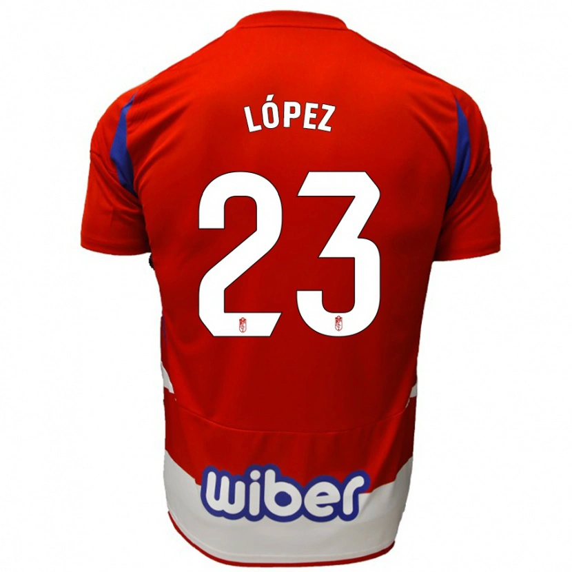Danxen Niño Camiseta Diego López #23 Rojo Blanco Azul 1ª Equipación 2024/25 La Camisa México