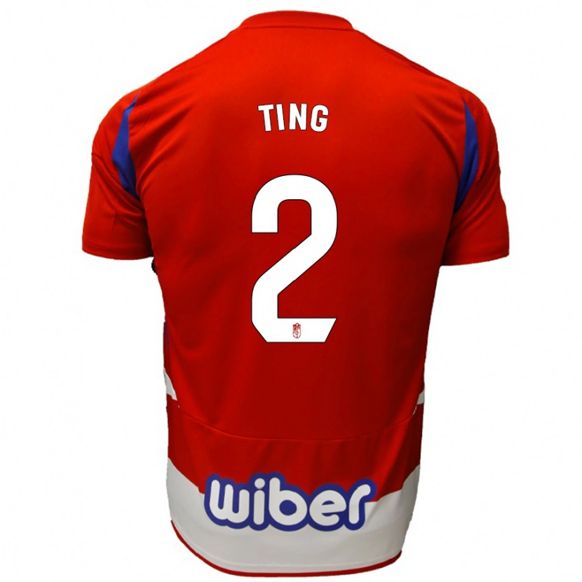 Danxen Niño Camiseta Xie Ting #2 Rojo Blanco Azul 1ª Equipación 2024/25 La Camisa México