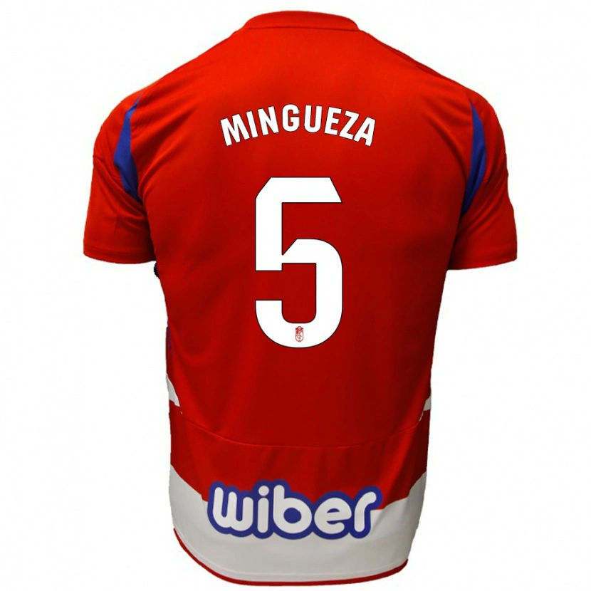 Danxen Niño Camiseta Ariadna Mingueza #5 Rojo Blanco Azul 1ª Equipación 2024/25 La Camisa México