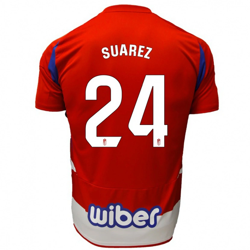 Danxen Niño Camiseta Carlota Suárez #24 Rojo Blanco Azul 1ª Equipación 2024/25 La Camisa México
