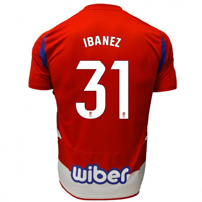 Danxen Niño Camiseta Alba Ibáñez #31 Rojo Blanco Azul 1ª Equipación 2024/25 La Camisa México
