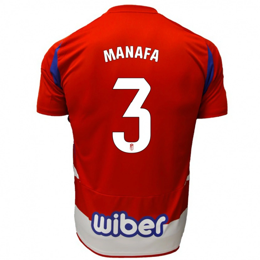 Danxen Niño Camiseta Wilson Manafá #3 Rojo Blanco Azul 1ª Equipación 2024/25 La Camisa México