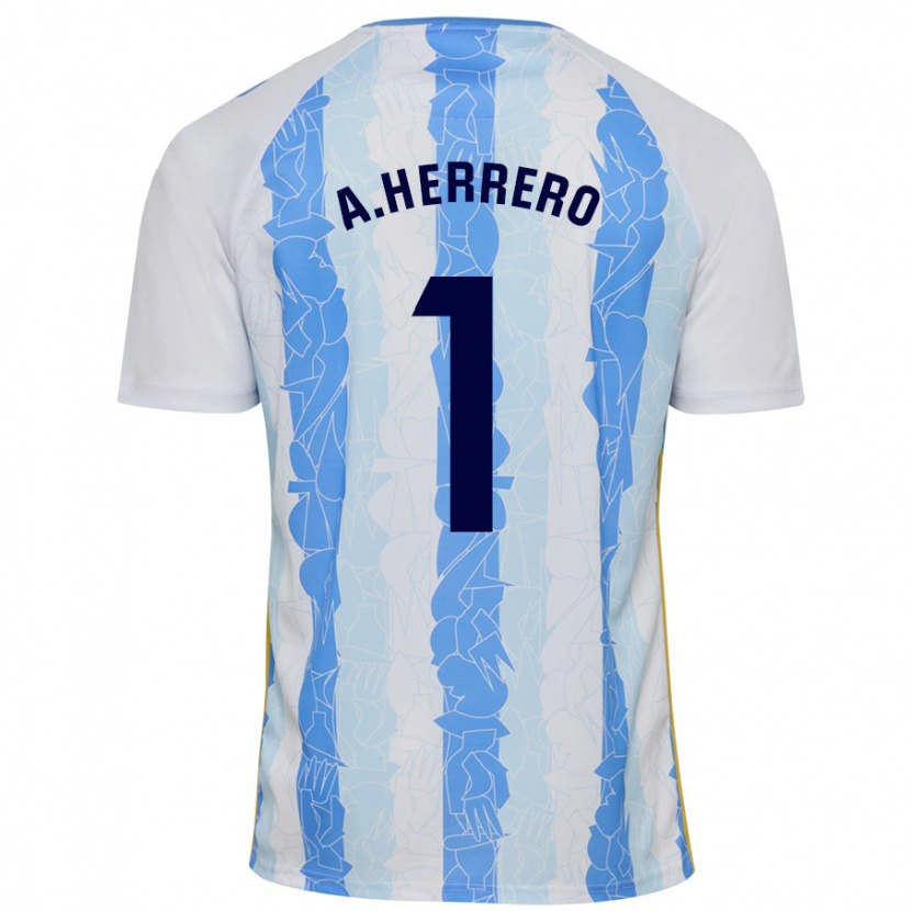 Danxen Niño Camiseta Alfonso Herrero #1 Blanco Azul 1ª Equipación 2024/25 La Camisa México
