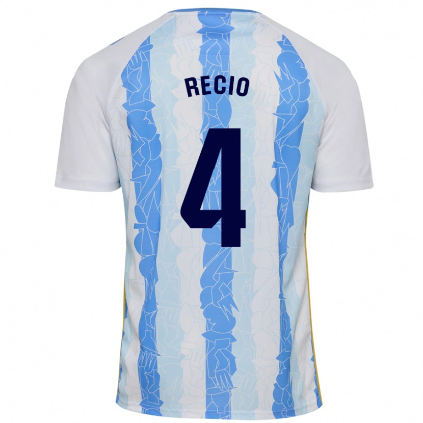Danxen Niño Camiseta Ángel Recio #4 Blanco Azul 1ª Equipación 2024/25 La Camisa México