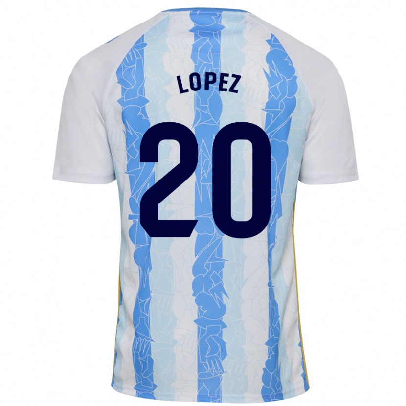 Danxen Niño Camiseta Adri López #20 Blanco Azul 1ª Equipación 2024/25 La Camisa México