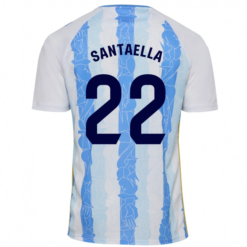 Danxen Niño Camiseta Miguel Ángel Santaella #22 Blanco Azul 1ª Equipación 2024/25 La Camisa México