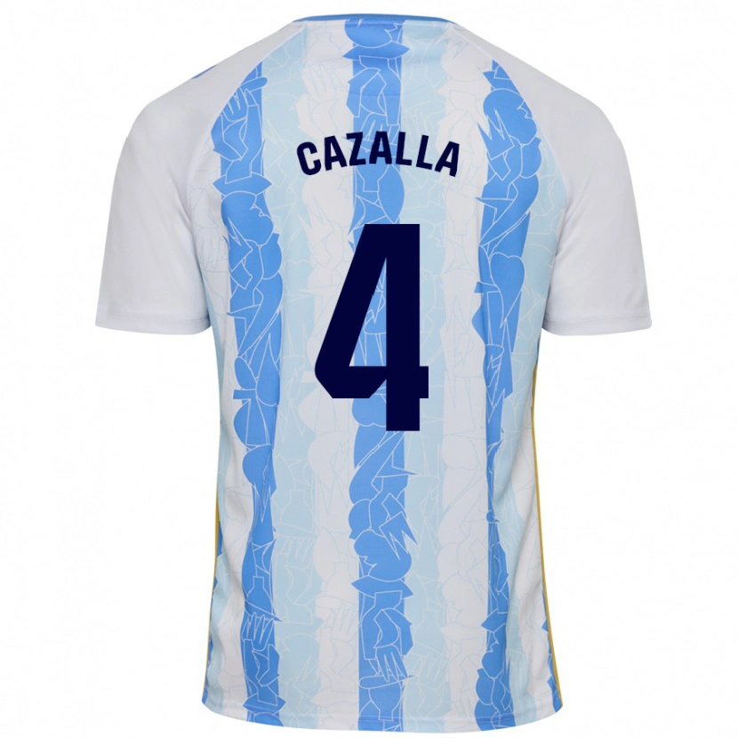 Danxen Niño Camiseta Marta Cazalla #4 Blanco Azul 1ª Equipación 2024/25 La Camisa México