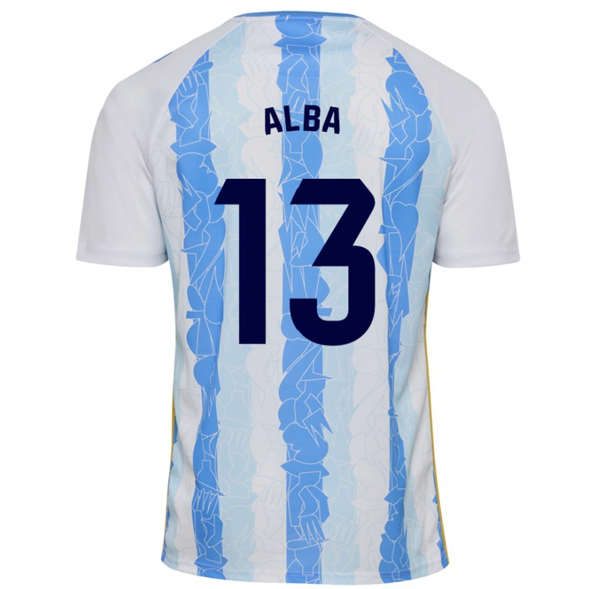 Danxen Niño Camiseta Alba #13 Blanco Azul 1ª Equipación 2024/25 La Camisa México