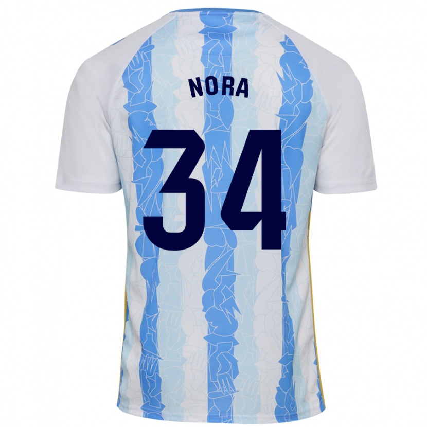 Danxen Niño Camiseta Nora #34 Blanco Azul 1ª Equipación 2024/25 La Camisa México