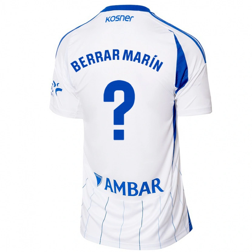 Danxen Niño Camiseta Sergio Berrar Marín #0 Rojo Blanco 1ª Equipación 2024/25 La Camisa México