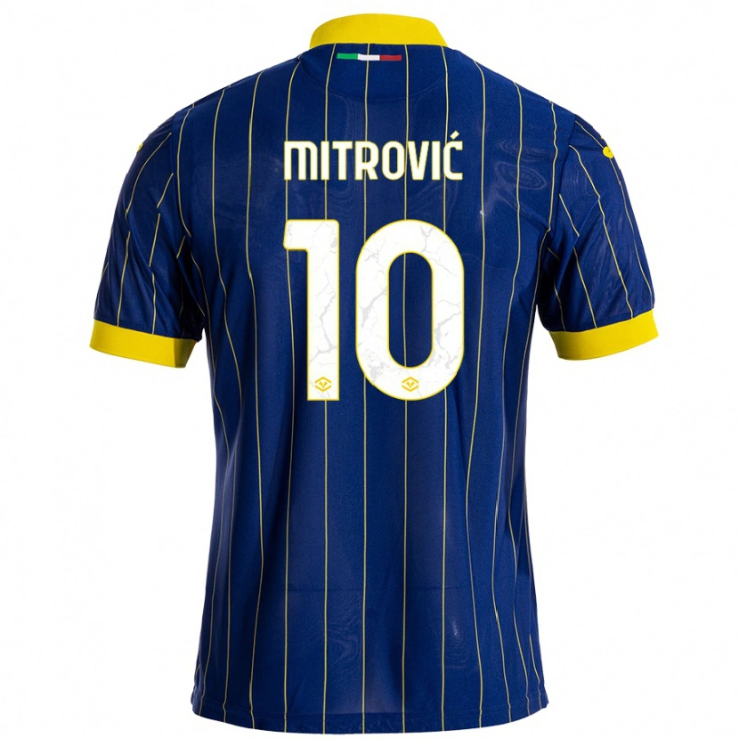 Danxen Niño Camiseta Stefan Mitrović #10 Azul Amarillo 1ª Equipación 2024/25 La Camisa México
