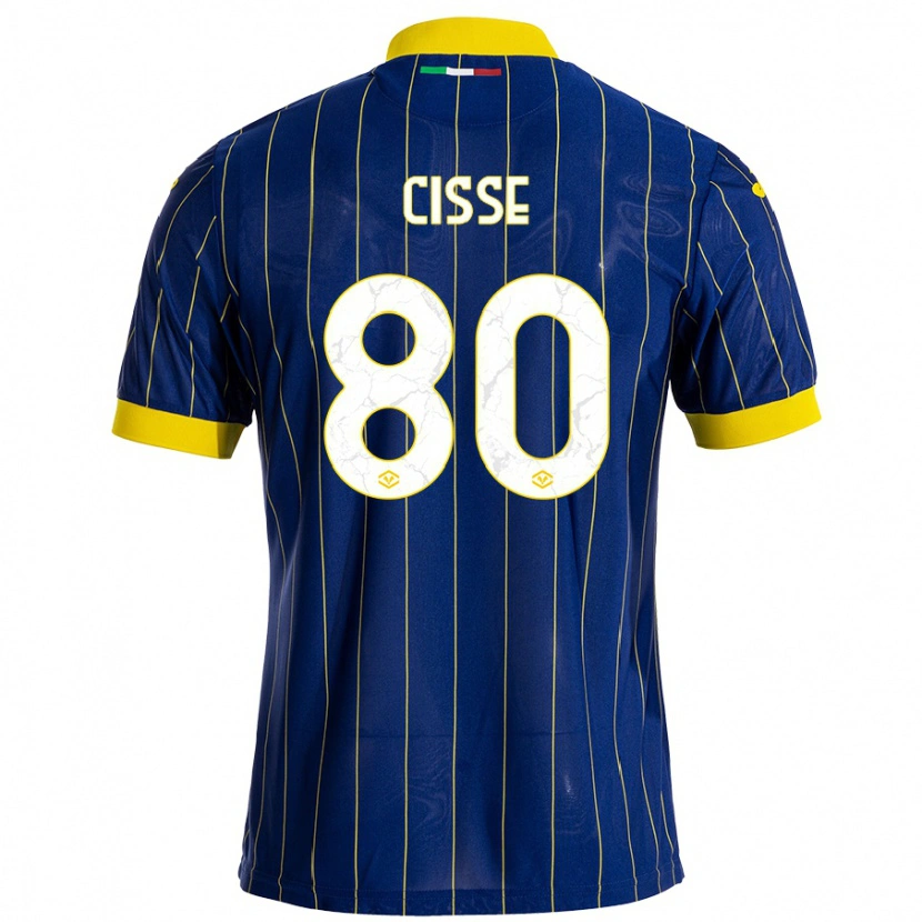 Danxen Niño Camiseta Alphadjo Cissè #80 Azul Amarillo 1ª Equipación 2024/25 La Camisa México