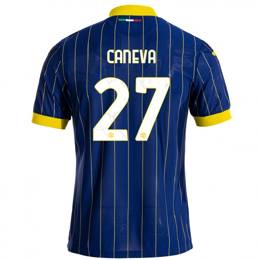 Danxen Niño Camiseta Elia Caneva #27 Azul Amarillo 1ª Equipación 2024/25 La Camisa México
