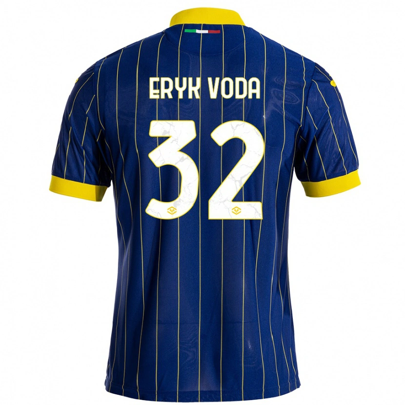 Danxen Niño Camiseta Andrei Eryk Voda #32 Azul Amarillo 1ª Equipación 2024/25 La Camisa México