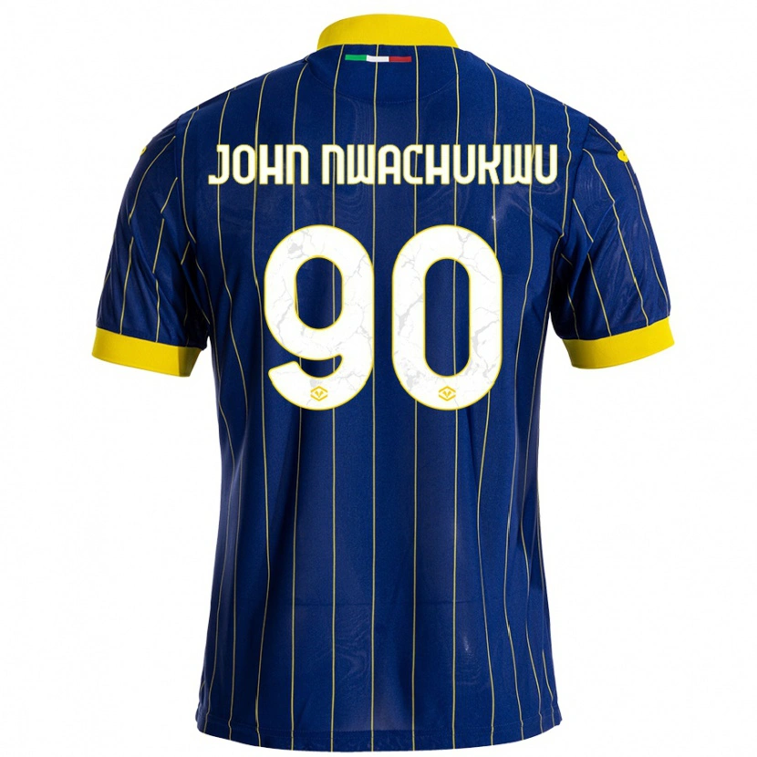 Danxen Niño Camiseta Samuel John Nwachukwu #90 Azul Amarillo 1ª Equipación 2024/25 La Camisa México