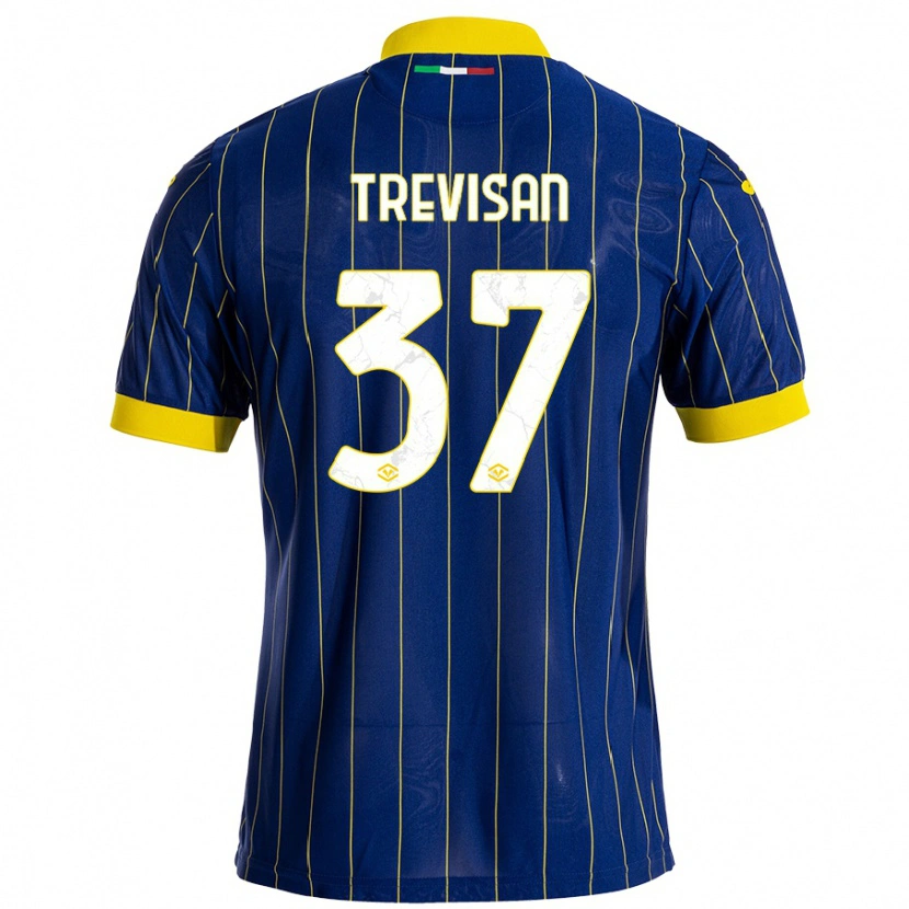 Danxen Niño Camiseta Michael Trevisan #37 Azul Amarillo 1ª Equipación 2024/25 La Camisa México