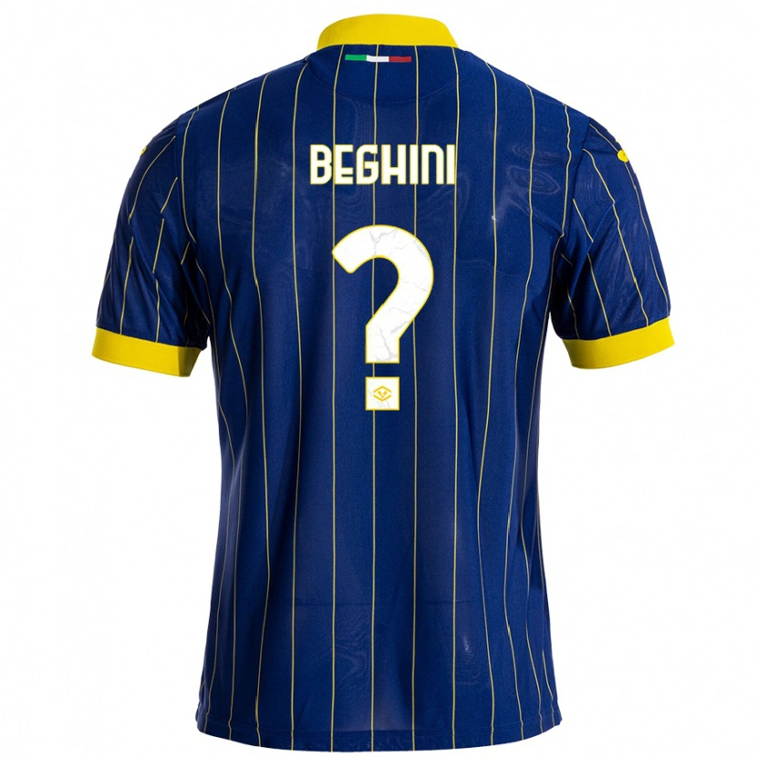 Danxen Niño Camiseta Alessandro Beghini #0 Azul Amarillo 1ª Equipación 2024/25 La Camisa México