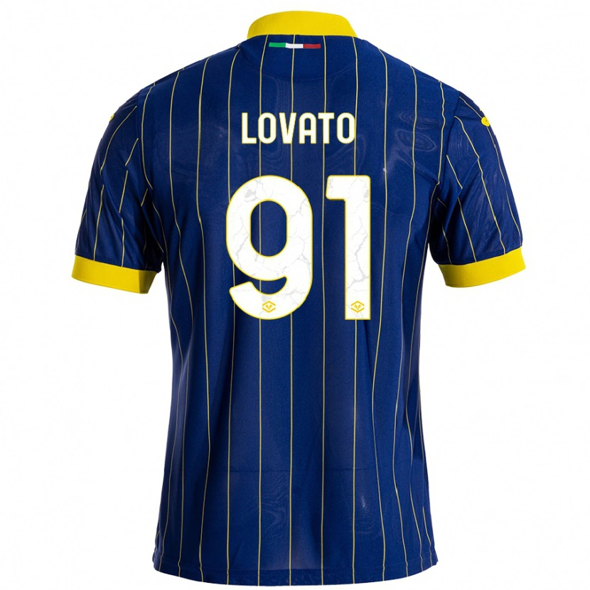 Danxen Niño Camiseta Enrico Lovato #91 Azul Amarillo 1ª Equipación 2024/25 La Camisa México