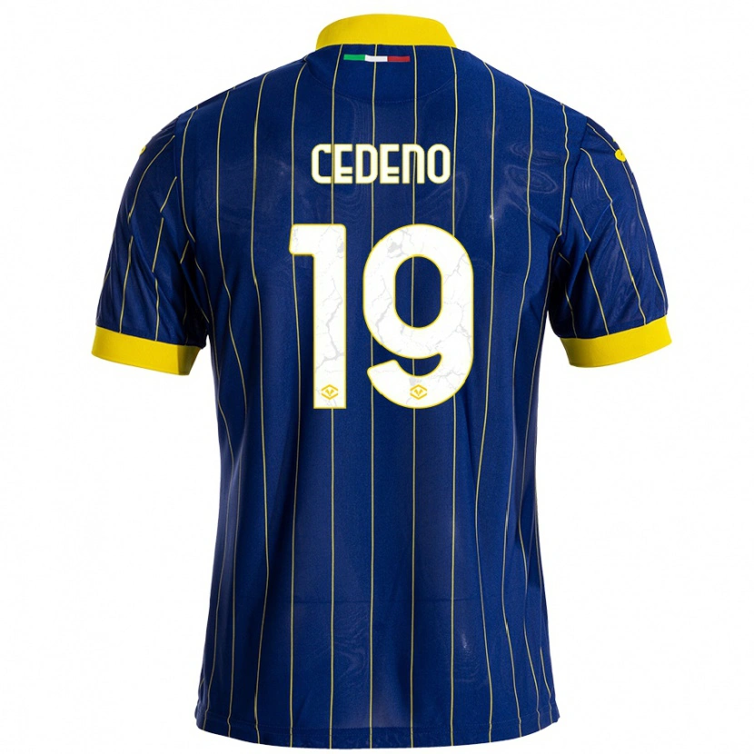 Danxen Niño Camiseta Lineth Cedeno #19 Azul Amarillo 1ª Equipación 2024/25 La Camisa México