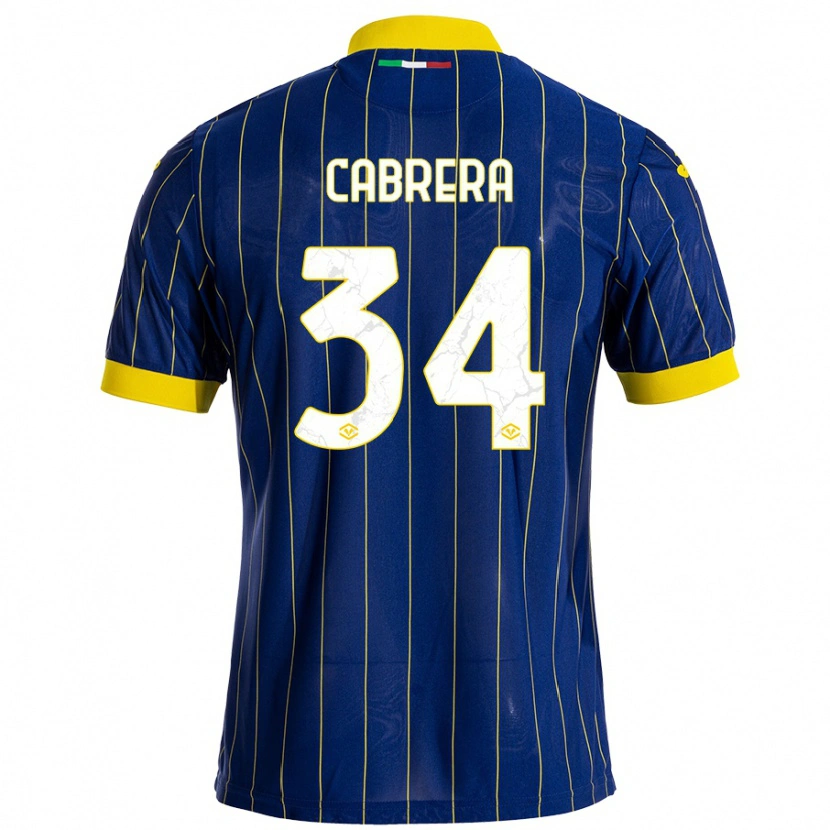 Danxen Niño Camiseta Ilena Cabrera #34 Azul Amarillo 1ª Equipación 2024/25 La Camisa México