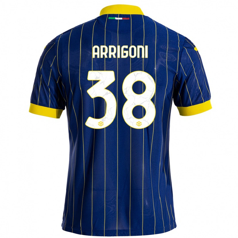 Danxen Niño Camiseta Arrigoni #38 Azul Amarillo 1ª Equipación 2024/25 La Camisa México