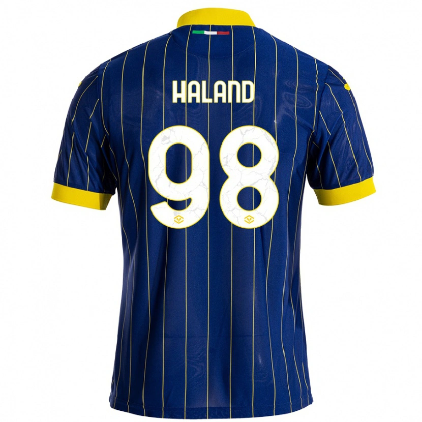 Danxen Niño Camiseta Benedicte Iversen Håland #98 Azul Amarillo 1ª Equipación 2024/25 La Camisa México
