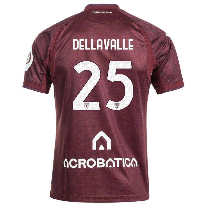 Danxen Niño Camiseta Alessandro Dellavalle #25 Granate Blanco 1ª Equipación 2024/25 La Camisa México