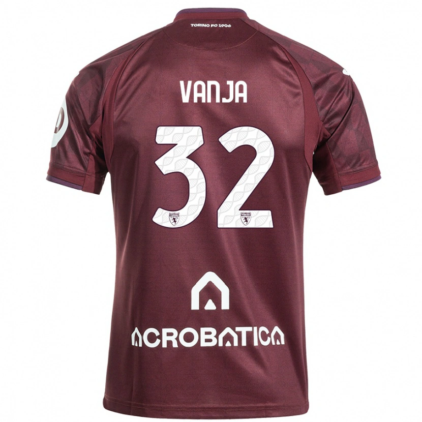 Danxen Niño Camiseta Vanja Milinković-Savić #32 Granate Blanco 1ª Equipación 2024/25 La Camisa México