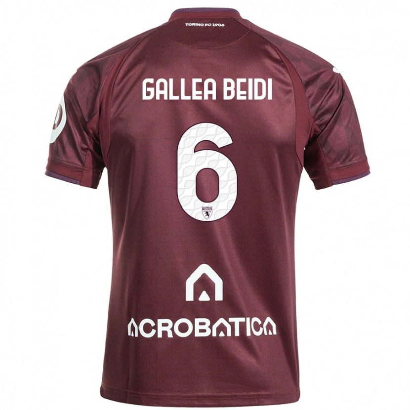 Danxen Niño Camiseta Francesco Gallea Beidi #6 Granate Blanco 1ª Equipación 2024/25 La Camisa México