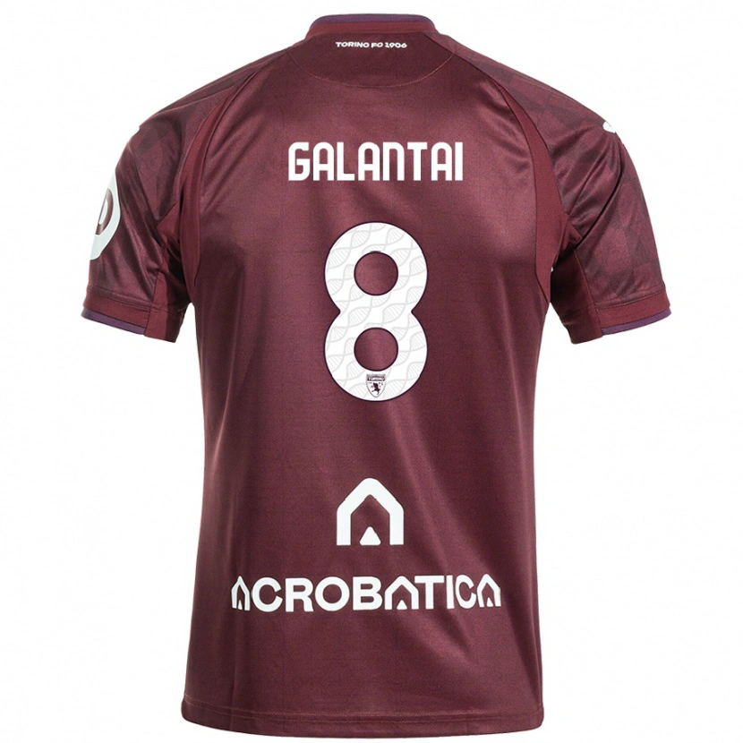 Danxen Niño Camiseta Tamás Galántai #8 Granate Blanco 1ª Equipación 2024/25 La Camisa México
