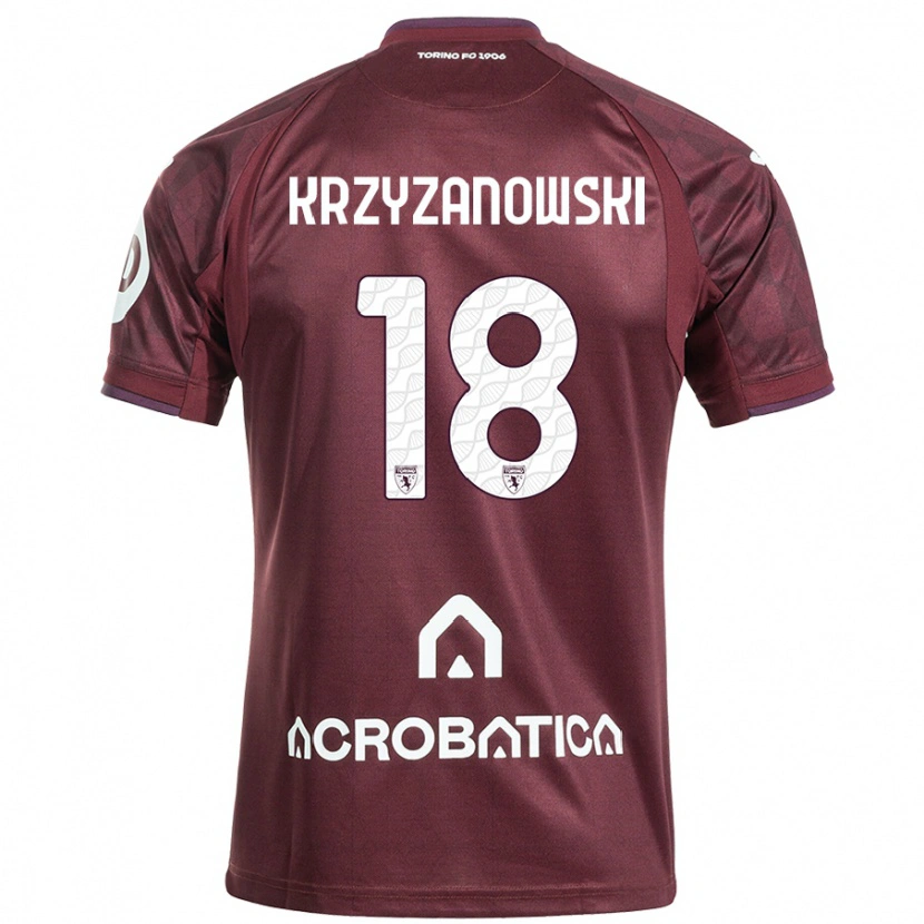 Danxen Niño Camiseta Jakub Krzyzanowski #18 Granate Blanco 1ª Equipación 2024/25 La Camisa México