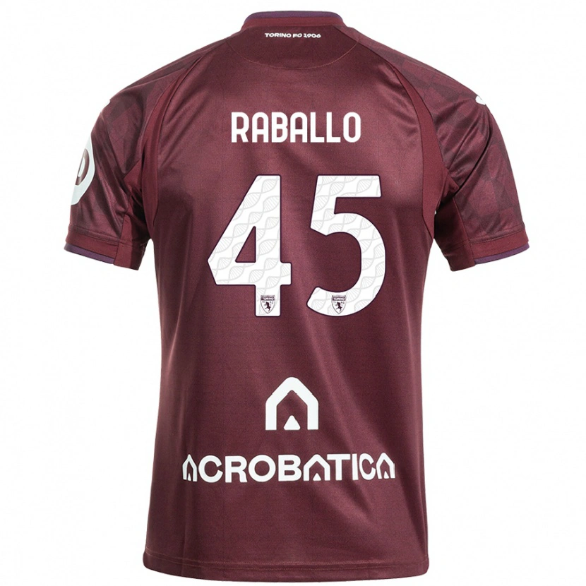 Danxen Niño Camiseta Alessio Raballo #45 Granate Blanco 1ª Equipación 2024/25 La Camisa México