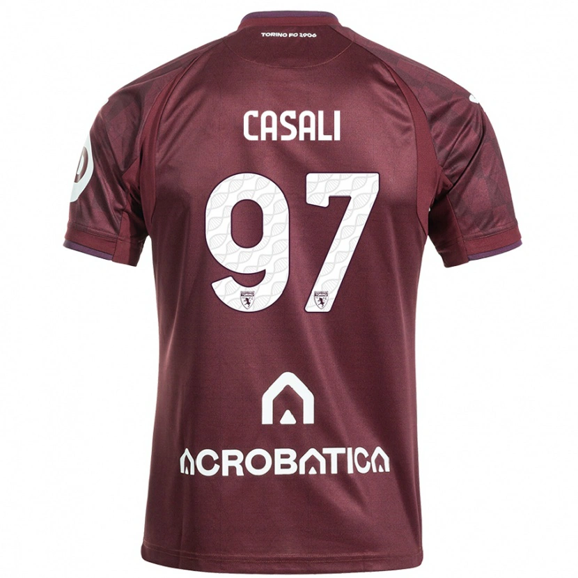 Danxen Niño Camiseta Michele Casali #97 Granate Blanco 1ª Equipación 2024/25 La Camisa México