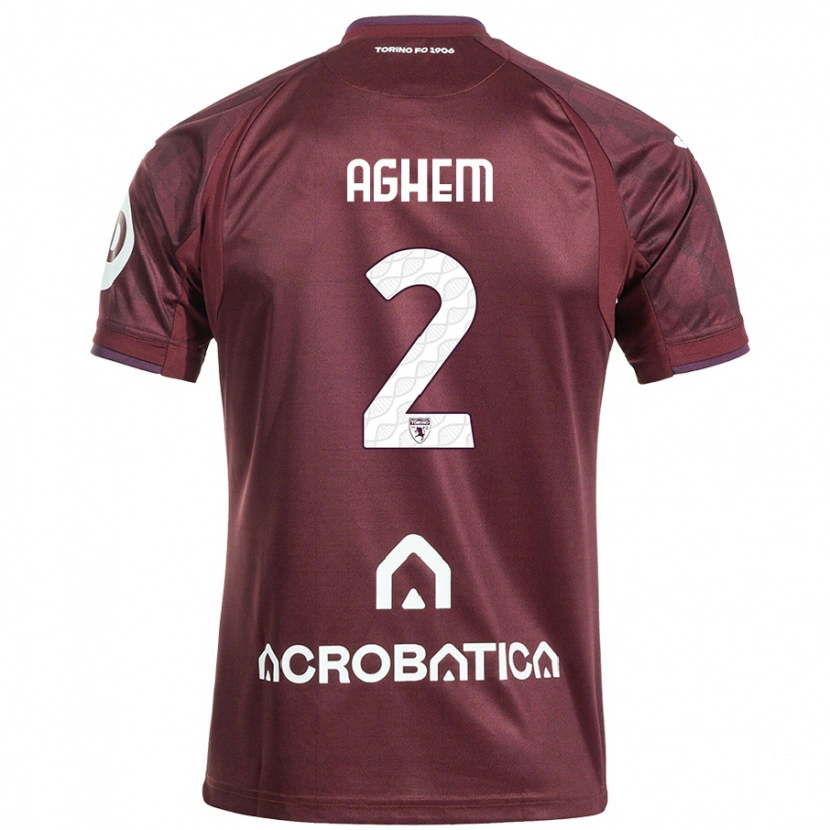 Danxen Niño Camiseta Brigitta Aghem #2 Granate Blanco 1ª Equipación 2024/25 La Camisa México
