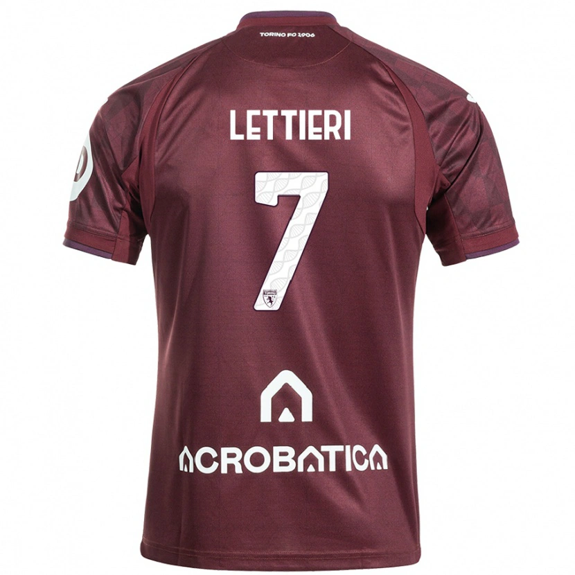Danxen Niño Camiseta Jessica Lettieri #7 Granate Blanco 1ª Equipación 2024/25 La Camisa México