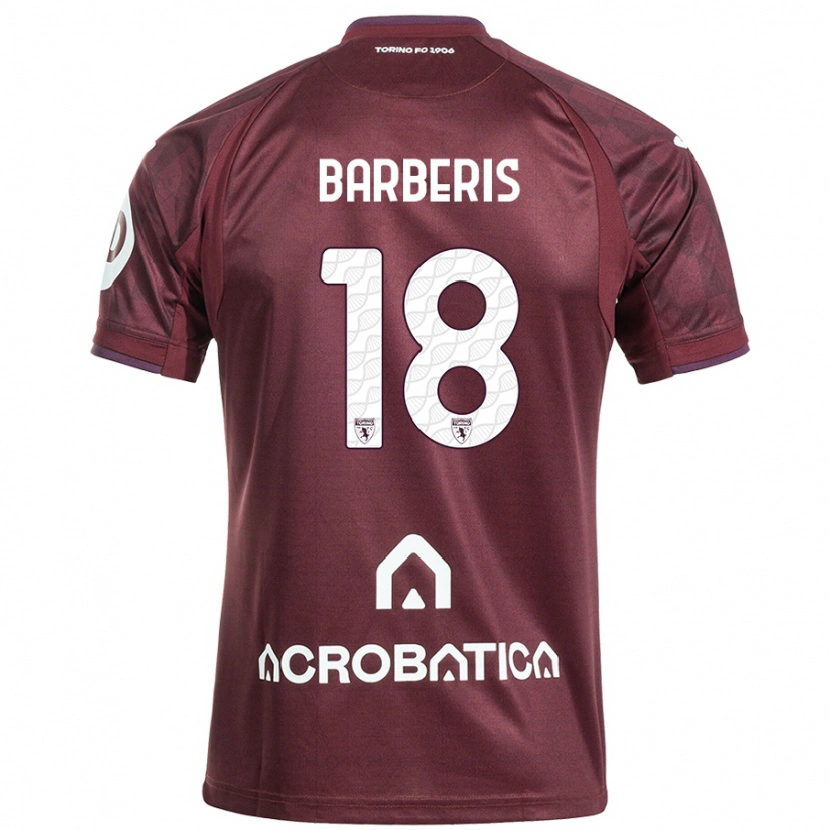Danxen Niño Camiseta Laura Barberis #18 Granate Blanco 1ª Equipación 2024/25 La Camisa México