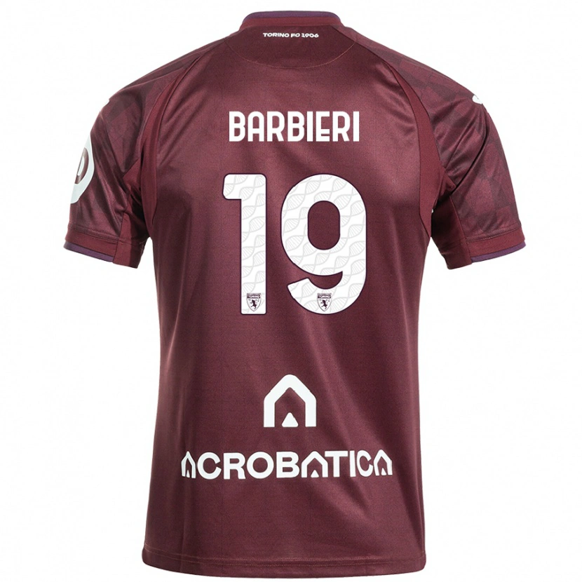 Danxen Niño Camiseta Raffaella Barbieri #19 Granate Blanco 1ª Equipación 2024/25 La Camisa México