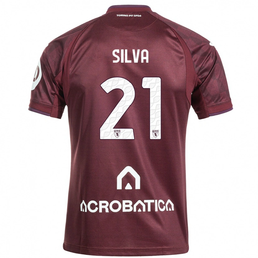 Danxen Niño Camiseta Jonathan Silva #21 Granate Blanco 1ª Equipación 2024/25 La Camisa México