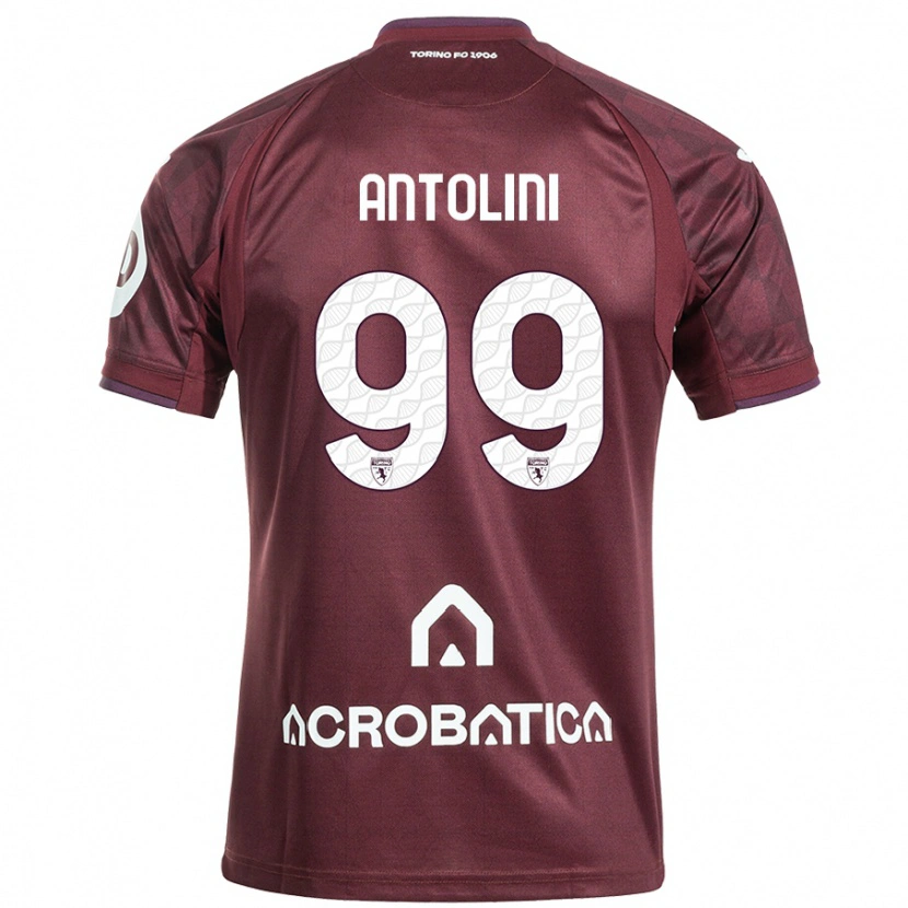Danxen Niño Camiseta Jacopo Antolini #99 Granate Blanco 1ª Equipación 2024/25 La Camisa México