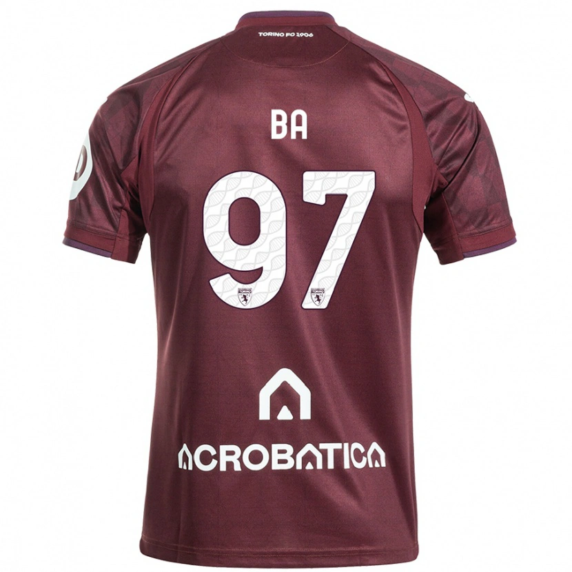 Danxen Niño Camiseta El-Hadji Ba #97 Granate Blanco 1ª Equipación 2024/25 La Camisa México