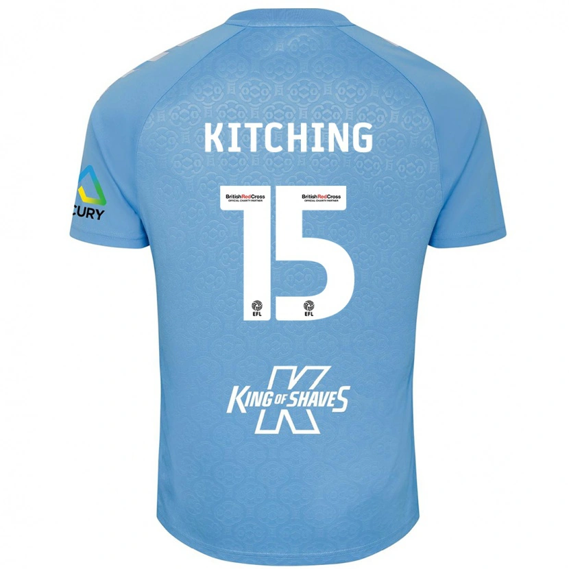 Danxen Niño Camiseta Liam Kitching #15 Azul Blanco 1ª Equipación 2024/25 La Camisa México