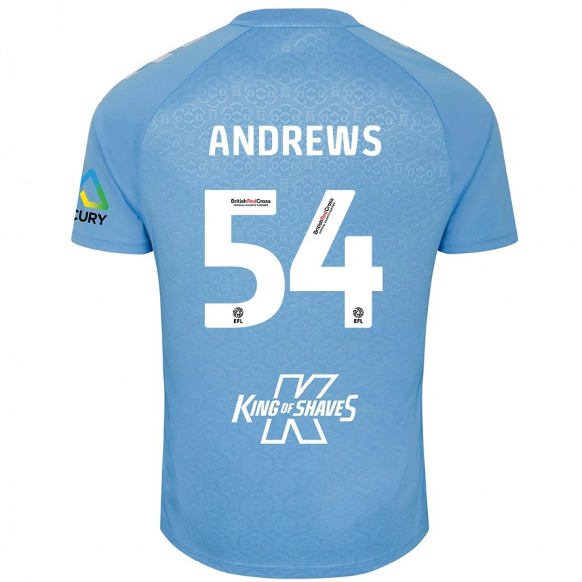 Danxen Niño Camiseta Kai Andrews #54 Azul Blanco 1ª Equipación 2024/25 La Camisa México