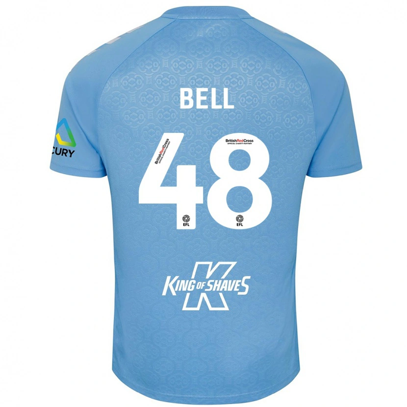 Danxen Niño Camiseta Luke Bell #48 Azul Blanco 1ª Equipación 2024/25 La Camisa México
