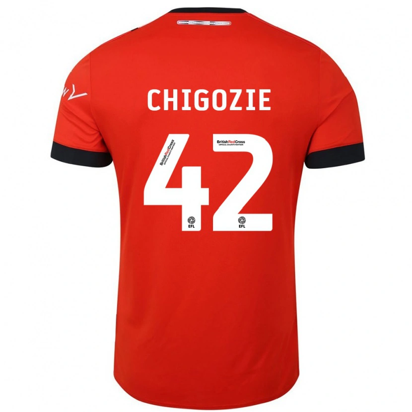 Danxen Niño Camiseta Christian Chigozie #42 Naranja Negro 1ª Equipación 2024/25 La Camisa México