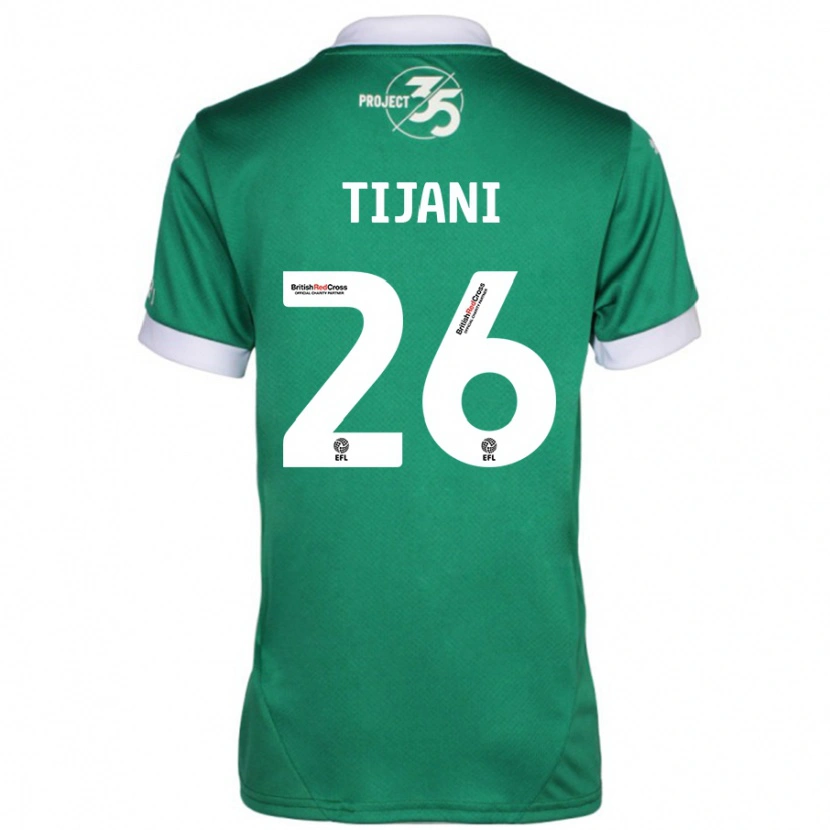 Danxen Niño Camiseta Muhamed Tijani #26 Verde Blanco 1ª Equipación 2024/25 La Camisa México
