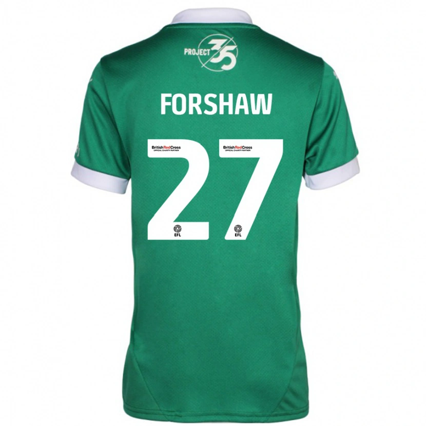 Danxen Niño Camiseta Adam Forshaw #27 Verde Blanco 1ª Equipación 2024/25 La Camisa México