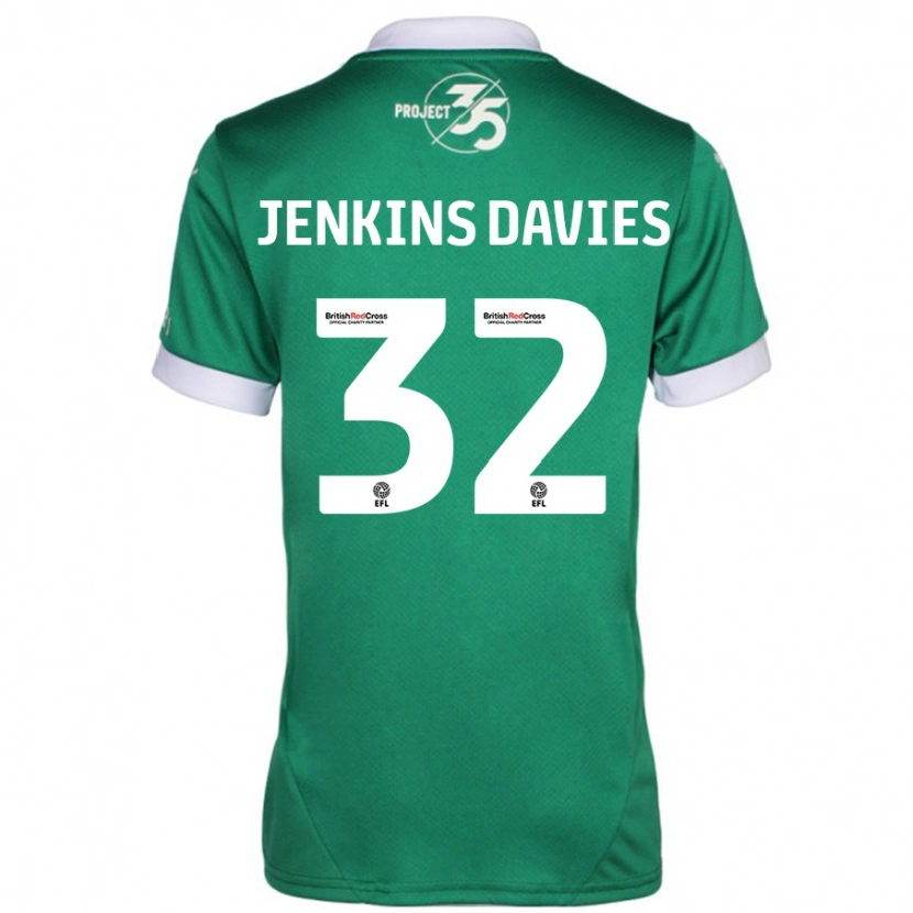Danxen Niño Camiseta Will Jenkins-Davies #32 Verde Blanco 1ª Equipación 2024/25 La Camisa México