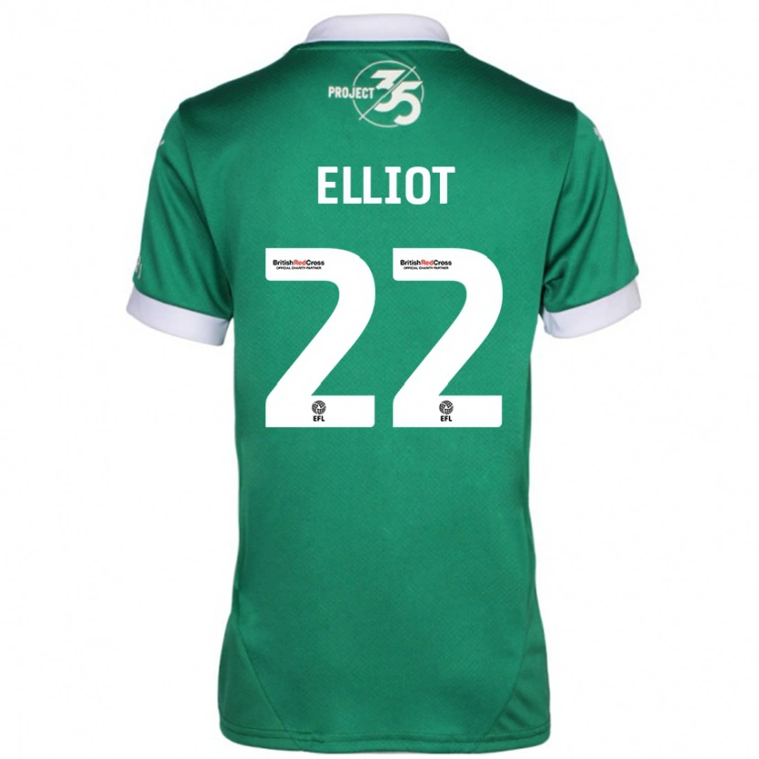 Danxen Niño Camiseta Emily Elliot #22 Verde Blanco 1ª Equipación 2024/25 La Camisa México